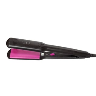 VEGA Ultra Shine Hair Straightener With Wide Ceramic Coated Plates(VHSH-25), Black