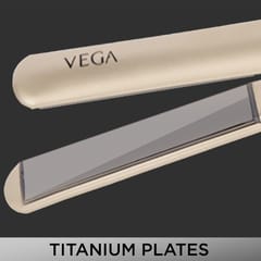 VEGA Pro-Ease Hair Straightener With Adjustable temperature and Wide Ceramic Coated Plates  (VHSH-22), Black