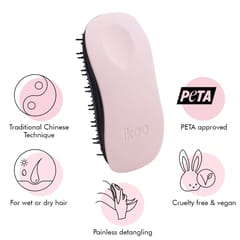 ikoo Detangling, Scalp Massaging Hair Brush (Cotton Candy - Black Bristles)