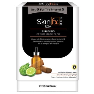 Skin Fx Purifying Men Serum Mask Combo Pack of 6