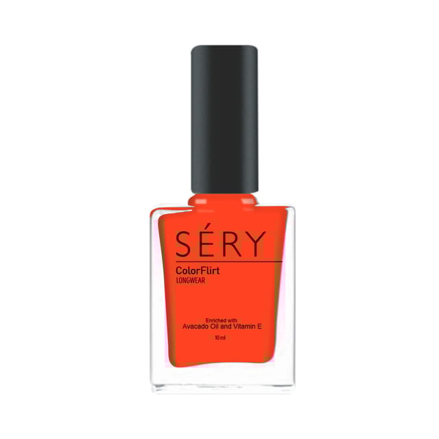 SERY ColorFlirt Nail Paint  Fire Orange, 10 ml