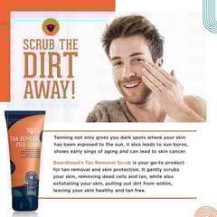 Beardhood Tan Removal Face Scrub with Moringa, Walnut Granules & Almond Oil,100gm