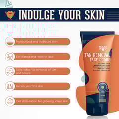 Beardhood Tan Removal Face Scrub with Moringa, Walnut Granules & Almond Oil,100gm