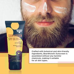 Beardhood SPF 50 PA+++ OMC & Oxybenzone Free Sunscreen,  50g