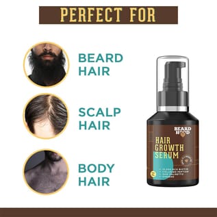 Beardhood Beard and Hair Growth Serum -Biotin, Collagen Peptide, Ginseng & Saw Palmetto, 50ml