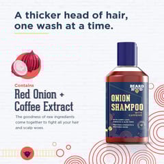 Beardhood Onion Shampoo With Caffeine For Hair Growth & Hairfall Control, 200ml