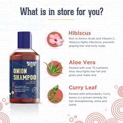Beardhood Onion Shampoo With Caffeine For Hair Growth & Hairfall Control, 200ml