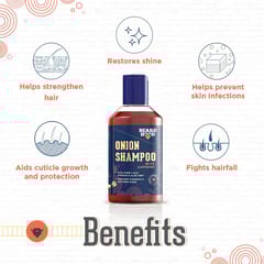 Beardhood Onion Shampoo With Caffeine For Hair Growth & Hairfall Control, 200ml