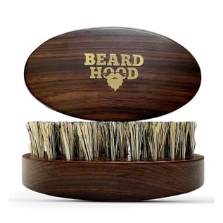 BeardHood Beard Brush 100% Boar Bristles Handmade Military Grade Rosewood Handle