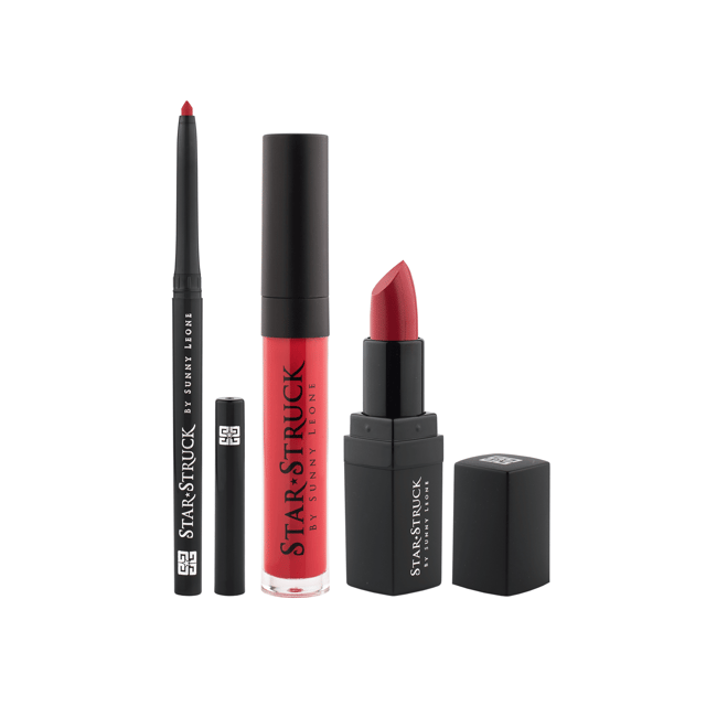 Star Struck 3 Piece Lip Set (Intense Matte Lip color,Liquid Lip Color,Lip Liner)