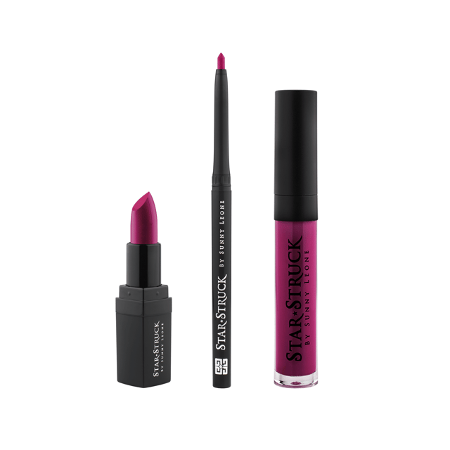 Star Struck 3 Piece Lip Set (Intense Matte Lip color,Liquid Lip Color,Lip Liner)