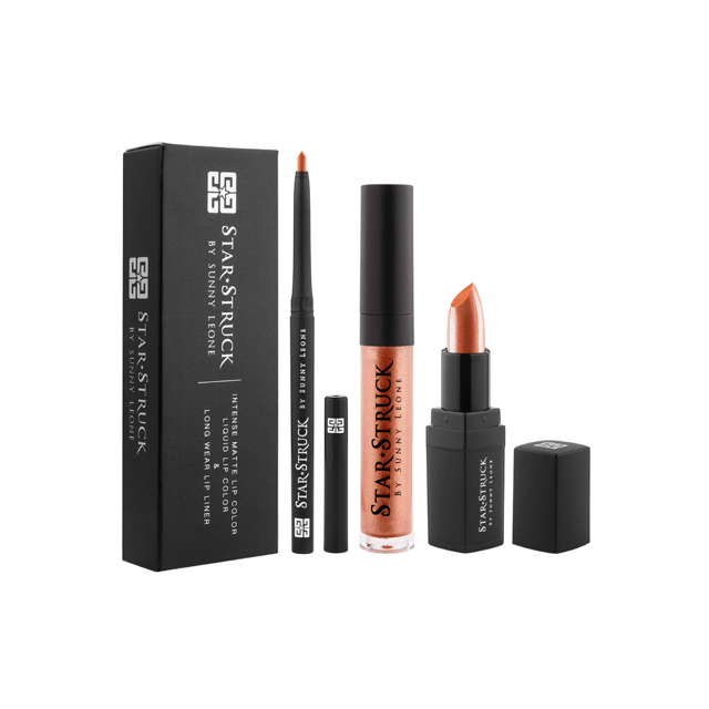 Star Struck 3 Piece Lip Set (Intense Matte Lip color,Liquid Lip Color,Lip Liner)