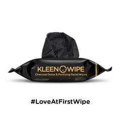KleenOWipe Activated Charcoal Detox & Ultra Purifying Face Care Wipes For Women - 20 Pc Alcohol Free pH Balanced Soft Wipes